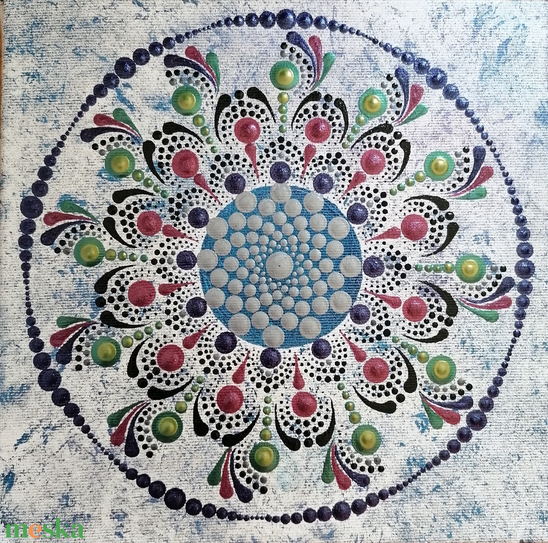 Márványos-gyöngyös pontozott mandala - otthon & lakás - dekoráció - spiritualitás - mandala - Meska.hu