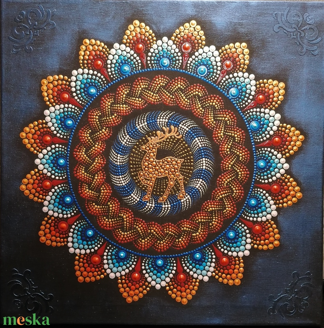 Csodaszarvas pontozott mandala - otthon & lakás - dekoráció - spiritualitás - mandala - Meska.hu