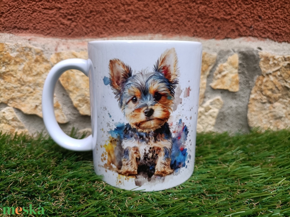 Yorkshire terrier bögre  - otthon & életmód - konyhafelszerelés, tálalás - tálalás - bögre & csésze - Meska.hu