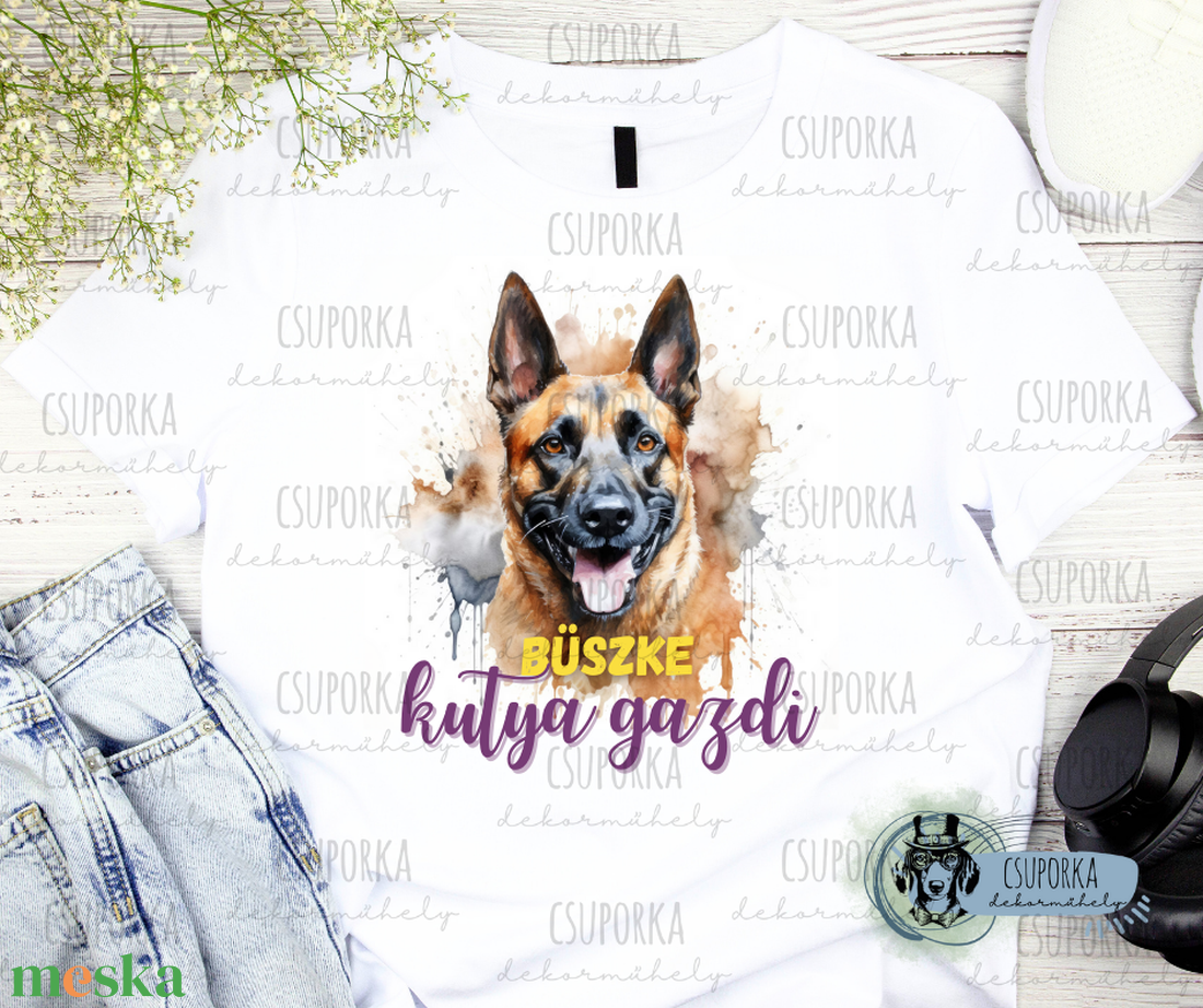 Kutyás unisex póló - Malinois - ruha & divat - férfi ruha - póló - Meska.hu