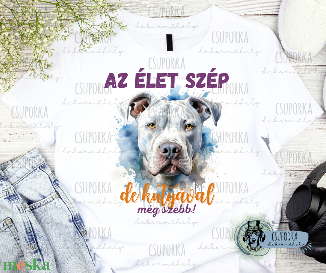 Kutyás unisex póló - Pittbull - ruha & divat - női ruha - póló, felső - Meska.hu