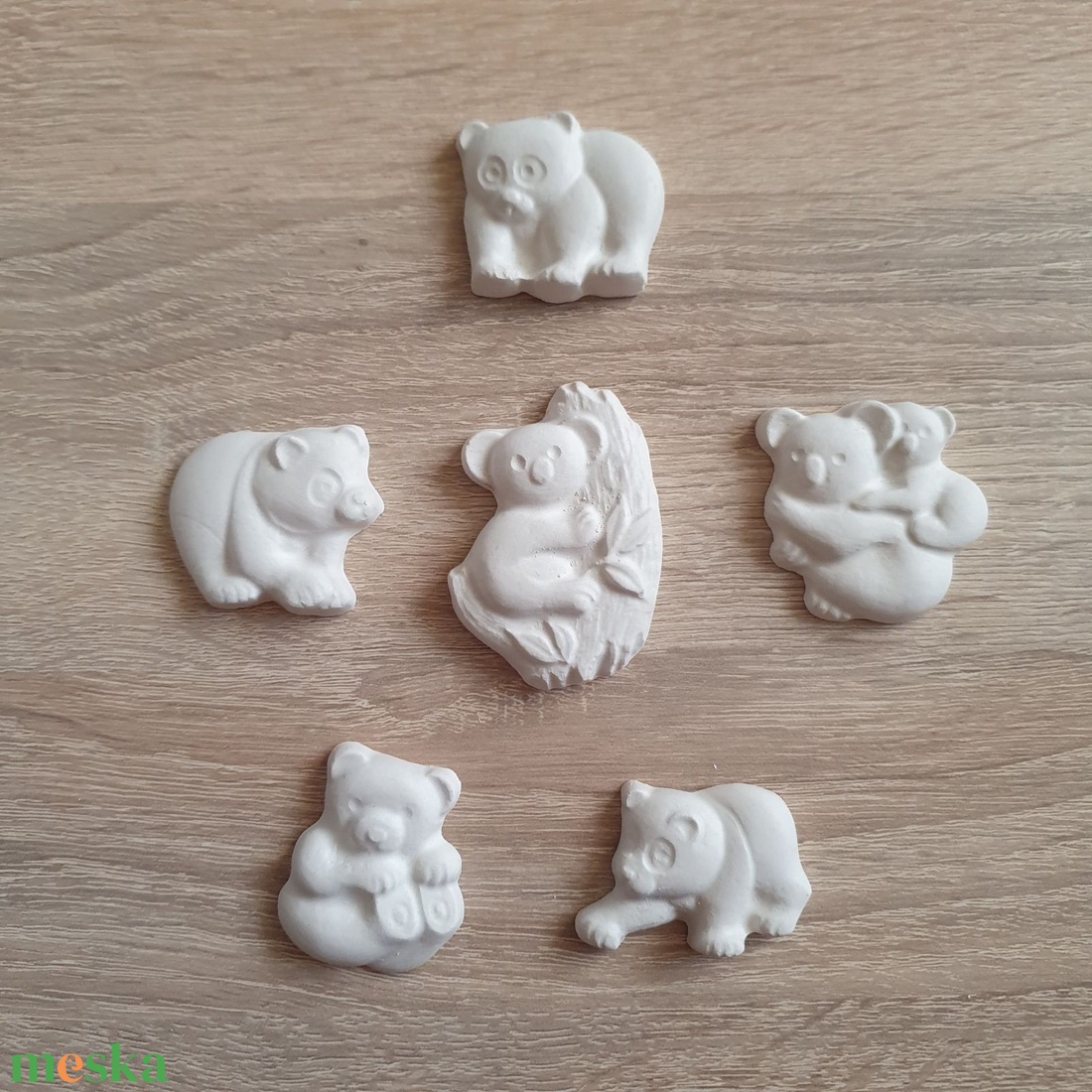 Festhető gipsz figura csomag - panda- és koala macik - diy (csináld magad) - egységcsomag - Meska.hu