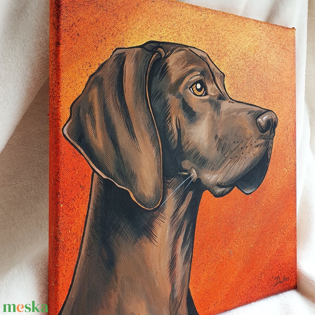 Dió - a magyar vizsla - aril festmény  30 x 30 cm  vászon - művészet - festmény - akril - Meska.hu