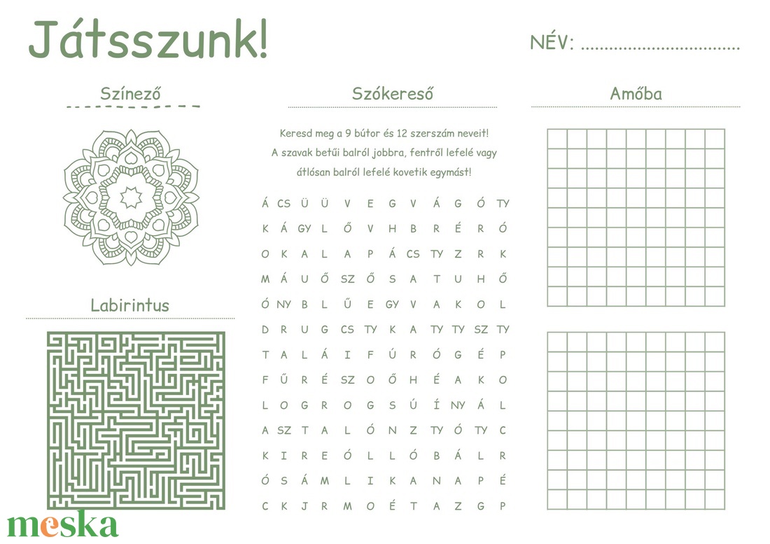 Tányéralátét - játék & sport - készségfejlesztő és logikai játék - logikai játékok - Meska.hu