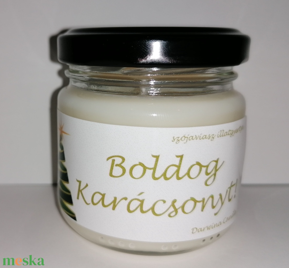 Karácsonyi szójagyertya 100ml - otthon & életmód - gyertya, illat, aroma - gyertya - Meska.hu