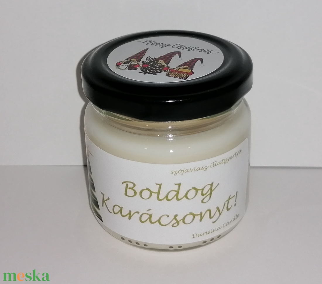 Karácsonyi szójagyertya 100ml - otthon & életmód - gyertya, illat, aroma - gyertya - Meska.hu