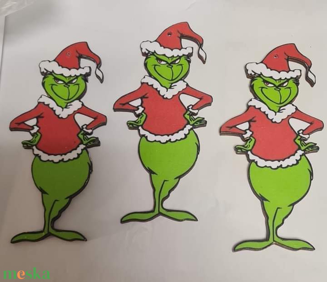 Grinch karácsonyfa díszek  - karácsony - karácsonyi lakásdekoráció - karácsonyfadíszek - Meska.hu