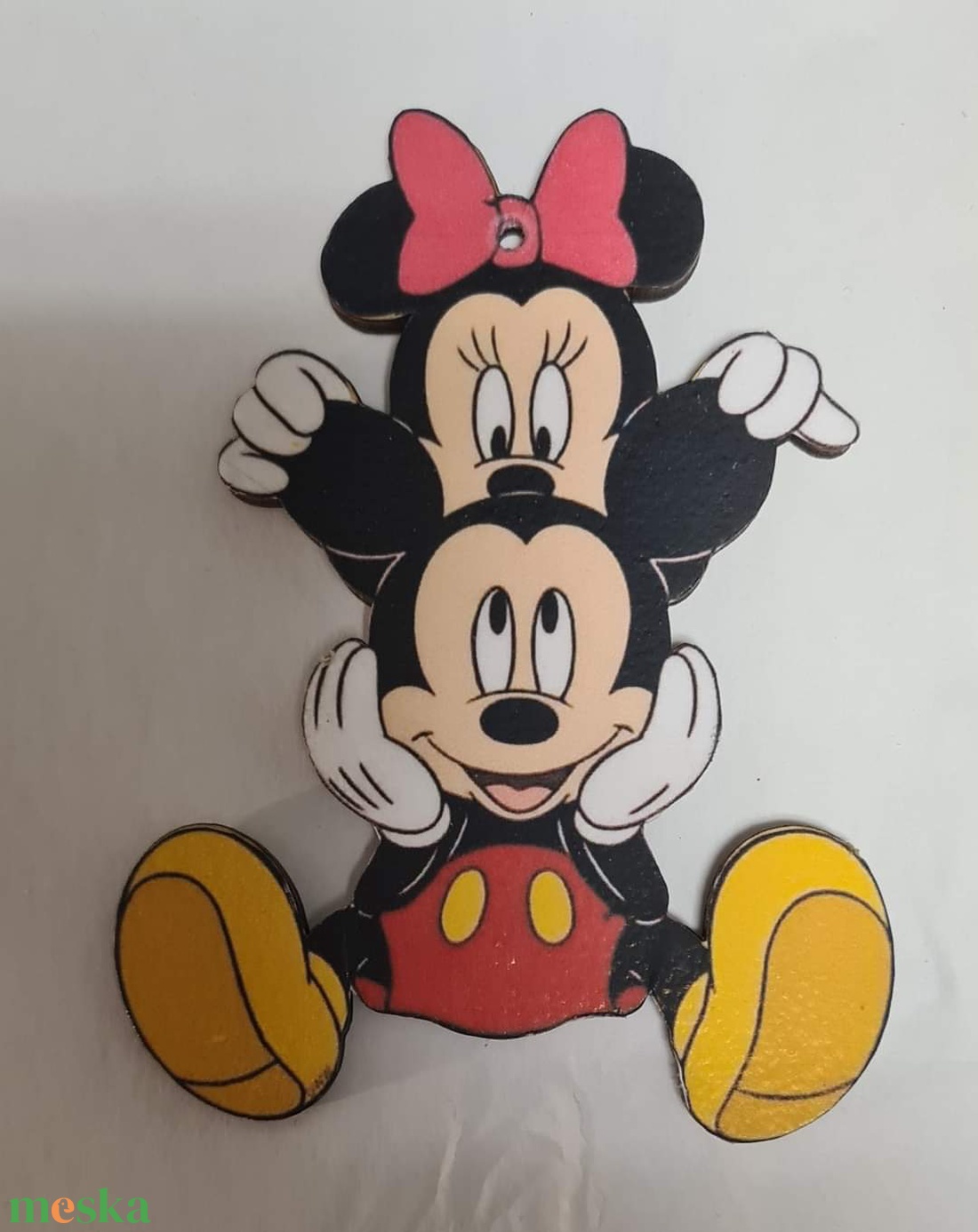 Mickey és Minnie egér figurák  faból - karácsony - karácsonyi lakásdekoráció - karácsonyfadíszek - Meska.hu