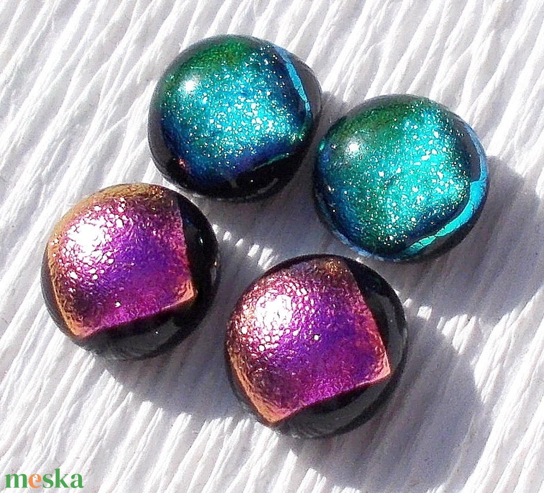 Dichroic stiftes fülbevaló csomag. - ékszer - fülbevaló - pötty fülbevaló - Meska.hu