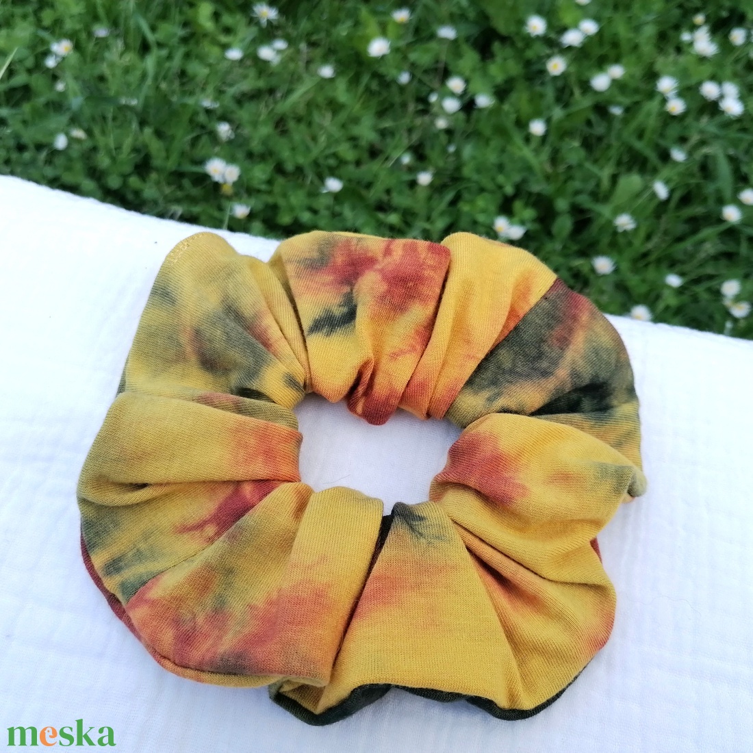 Batikolt scrunchie - textil hajgumi - ruha & divat - hajdísz & hajcsat - hajgumi - Meska.hu