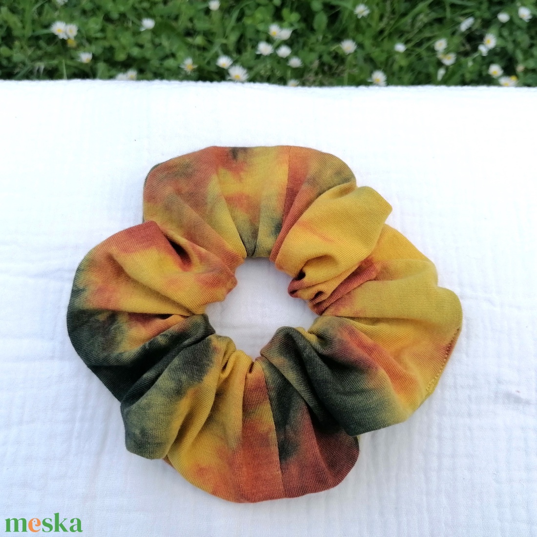 Batikolt scrunchie - textil hajgumi - ruha & divat - hajdísz & hajcsat - hajgumi - Meska.hu