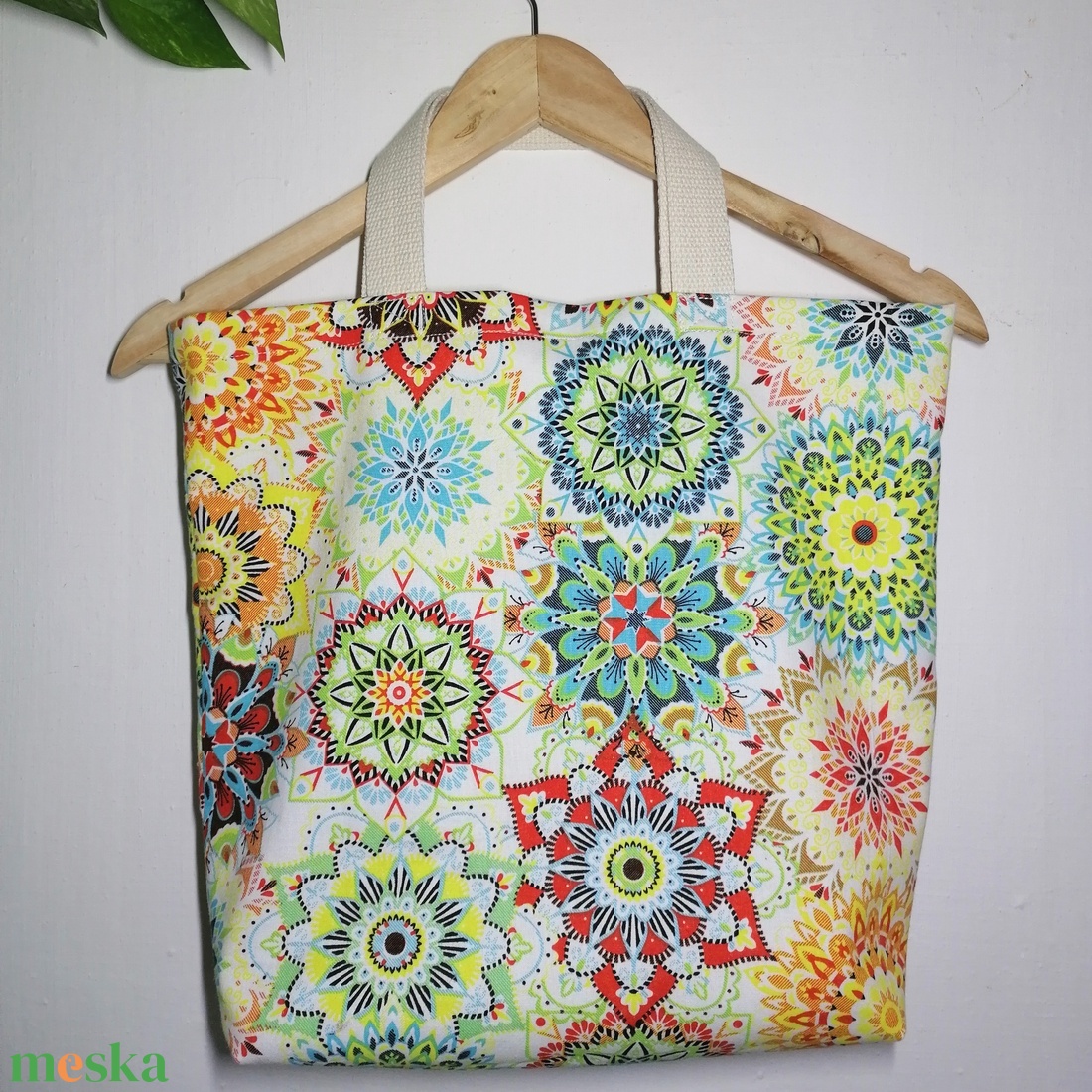 Mandala mintás textil kézitáska  - táska & tok - bevásárlás & shopper táska - shopper, textiltáska, szatyor - Meska.hu