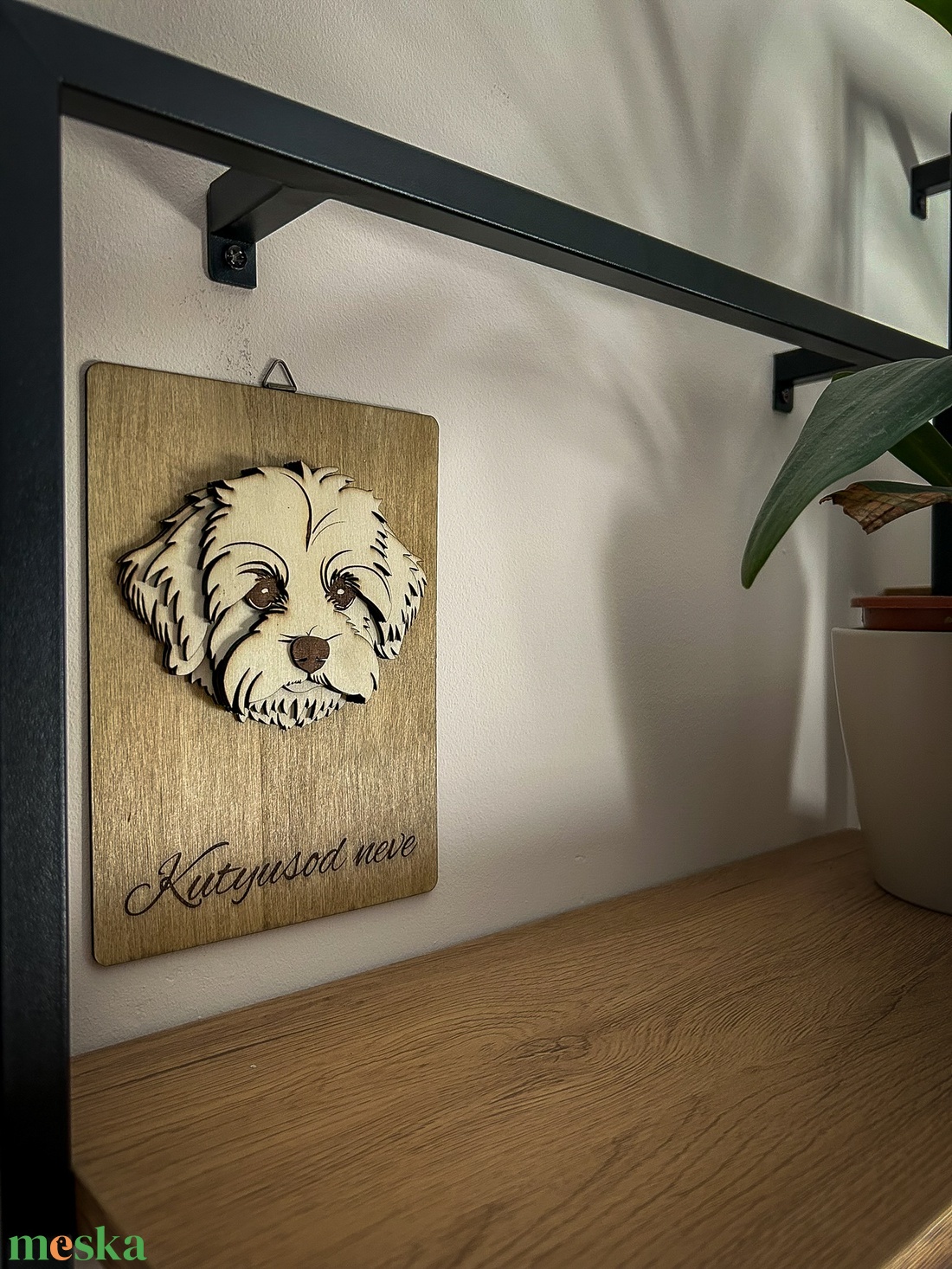 3D hatású lézervágott bichon havanese kutyaportré - otthon & életmód - dekoráció - kép & falikép - fából készült kép - Meska.hu