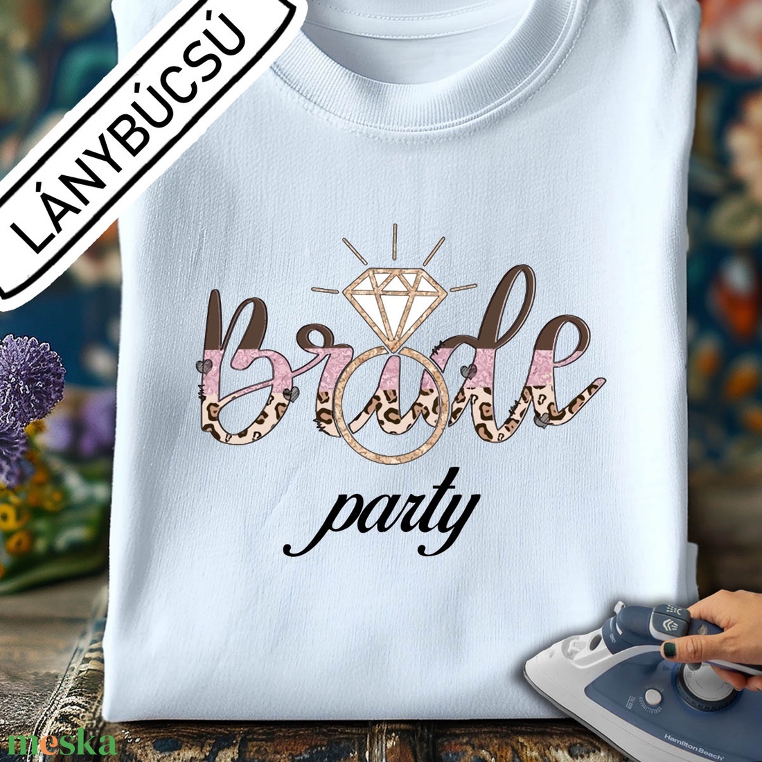 Lánybúcsú vasalható matrica, bride party, leopárd minta (L018) - esküvő - lánybúcsú - Meska.hu