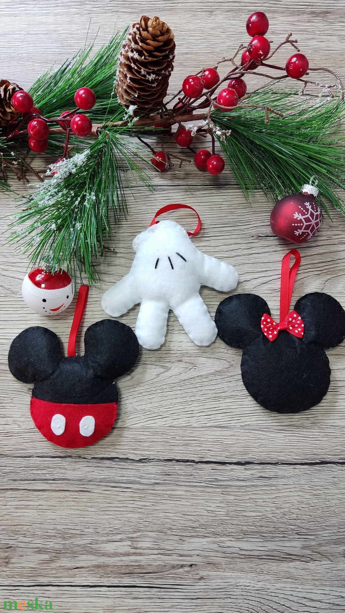 Minnie, Mickey karcsonyfadsz - otthon & életmód - dekoráció - fali és függő dekoráció - függődísz - Meska.hu