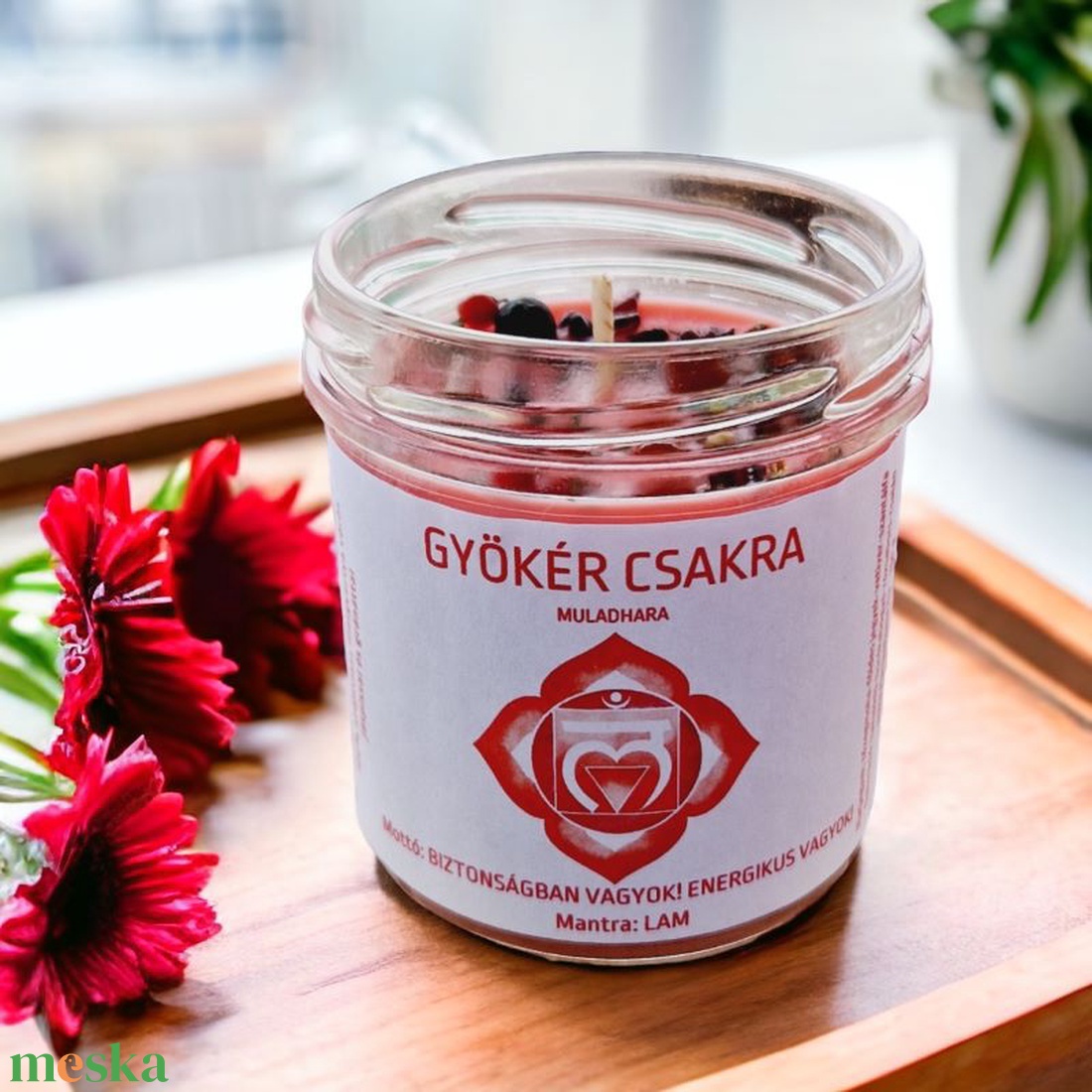 Gyökér csakra gyertya - otthon & életmód - gyertya, illat, aroma - gyertya - Meska.hu