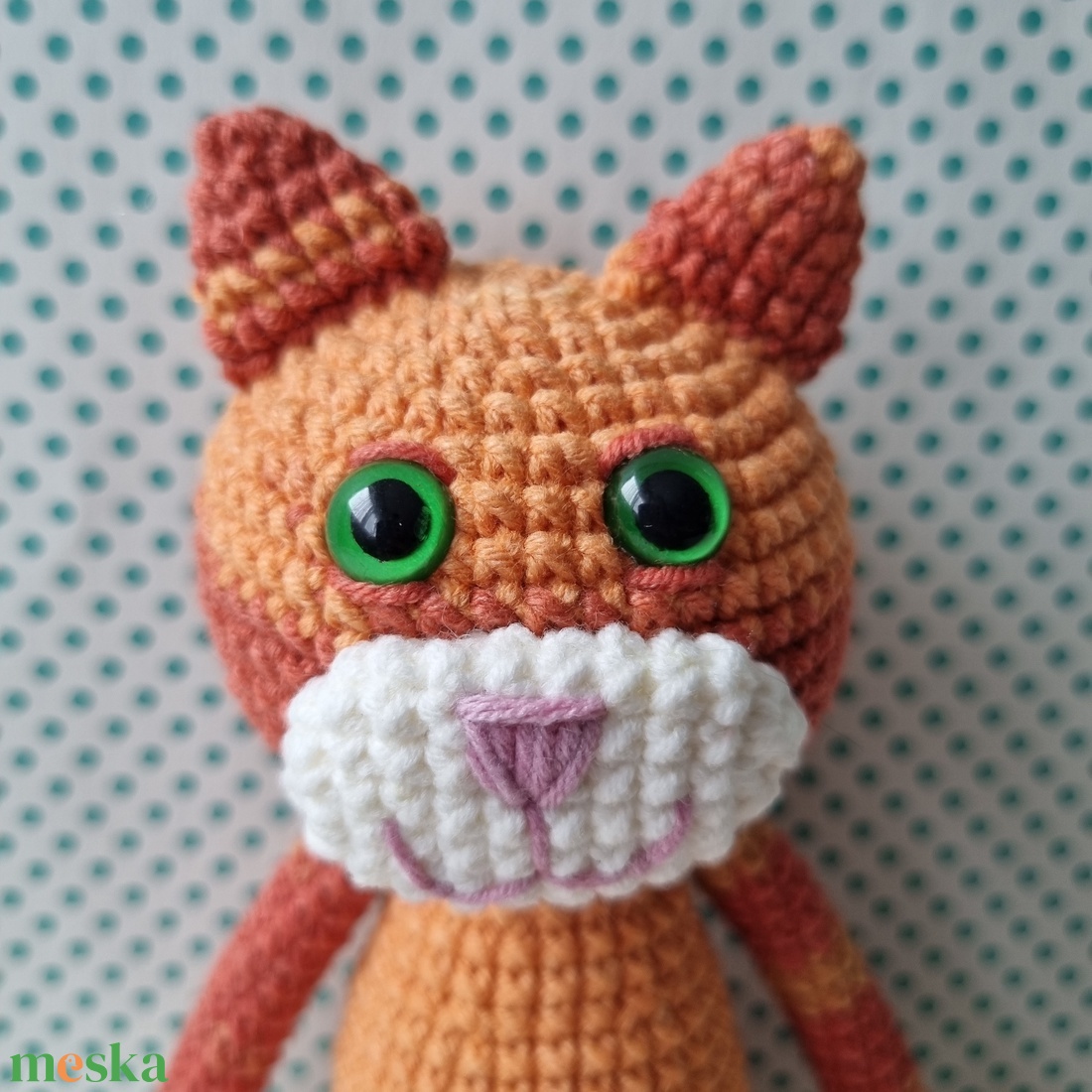 Horgolt vörös macska amigurumi - játék & sport - plüssállat & játékfigura - cica - Meska.hu