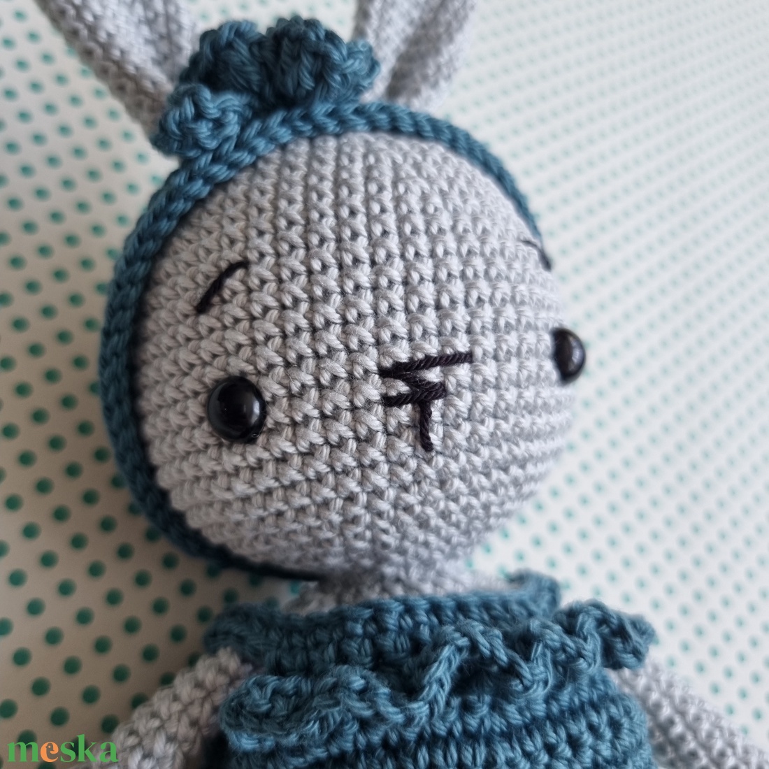 Horgolt szürke nyuszi amigurumi - játék & sport - plüssállat & játékfigura - nyuszi - Meska.hu