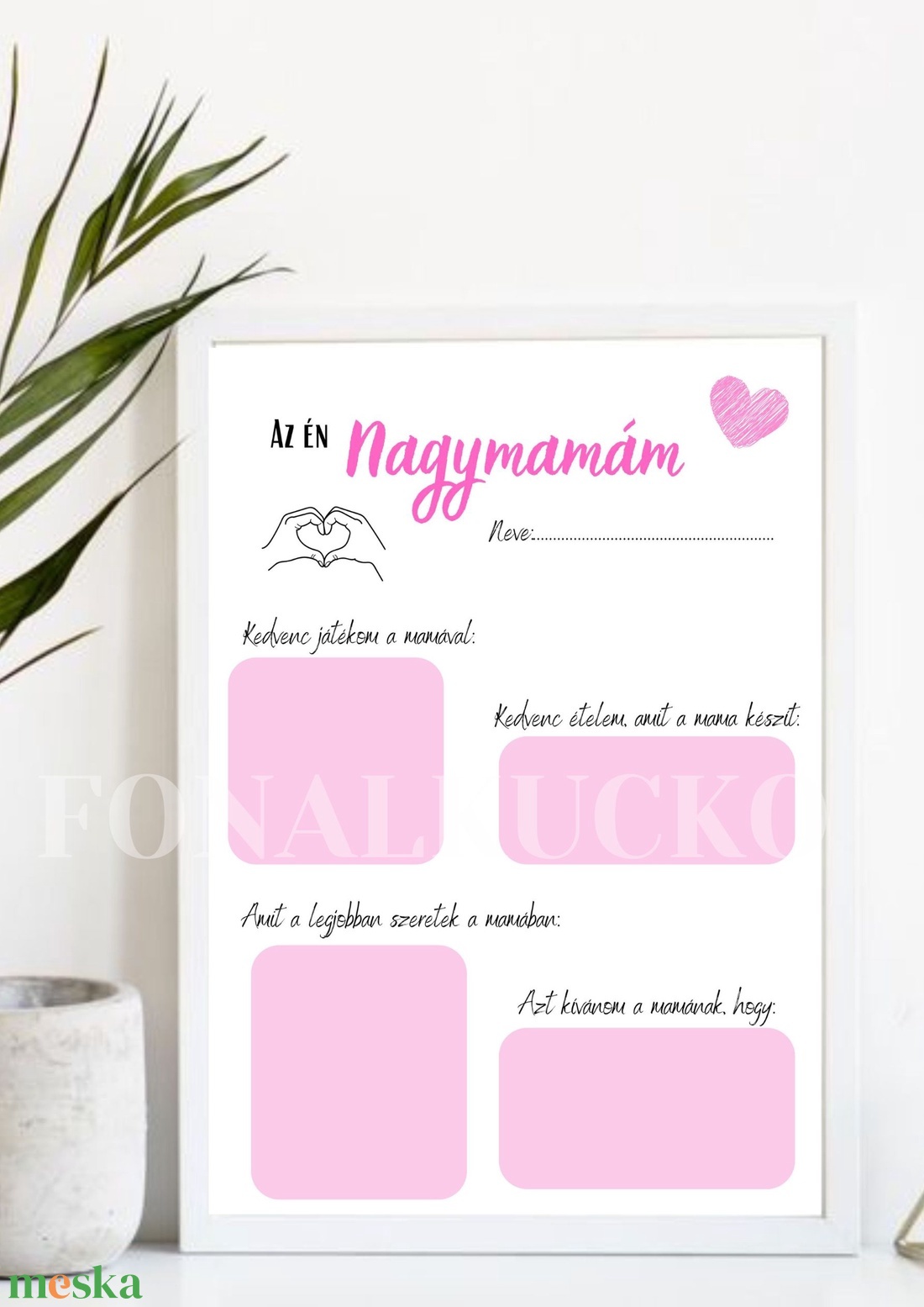 Nyomtatható emléklap nagymamáknak - művészet - grafika & illusztráció - digitális - Meska.hu