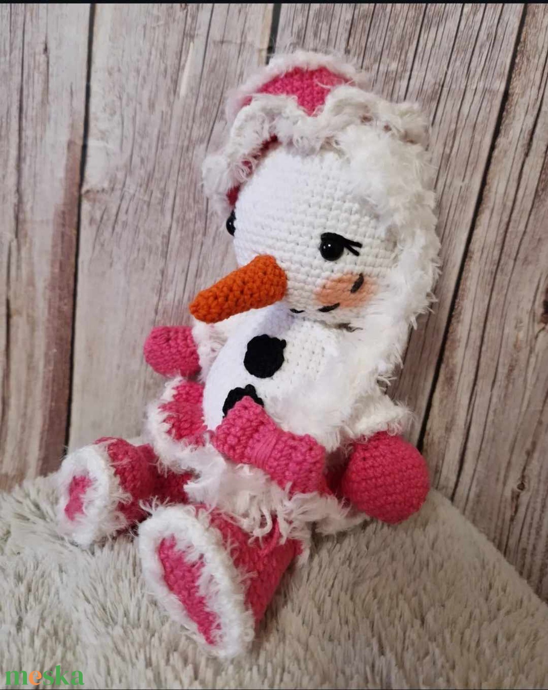 Hópötty a hóember lány horgolt baba, horgolás, amigurumi - játék & sport - baba & babaház - baba - Meska.hu