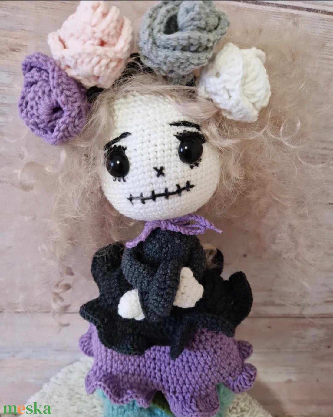 Lidérc Lilla horgolt baba, horgolás, amigurumi - játék & sport - baba & babaház - baba - Meska.hu