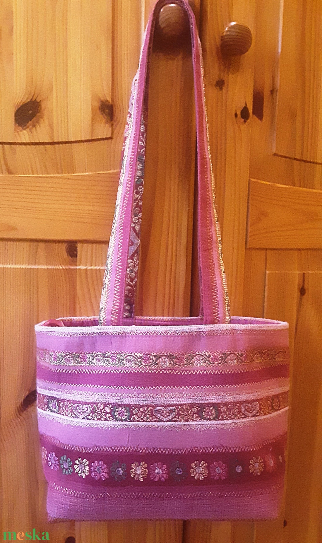 AKCIÓS City bag pink oldal- és kézitáska díszes mintákkal - táska & tok - kézitáska & válltáska - kézitáska - Meska.hu