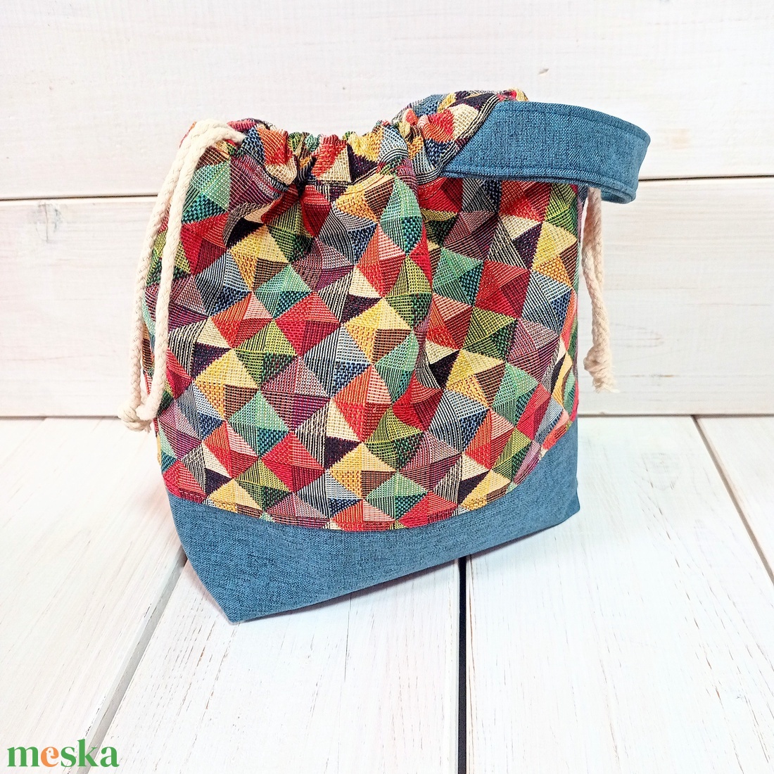 Project bag - Harlequin mintás - táska & tok - neszesszer - Meska.hu