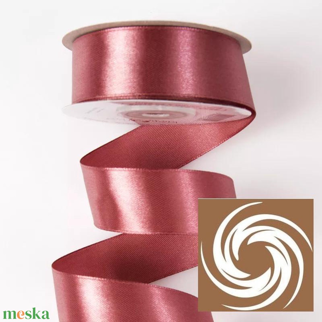 Szatén szalag 25mmx22,86m - bronze rose - kellékek & szerszámok - rövidáru - szalag, pánt - Meska.hu