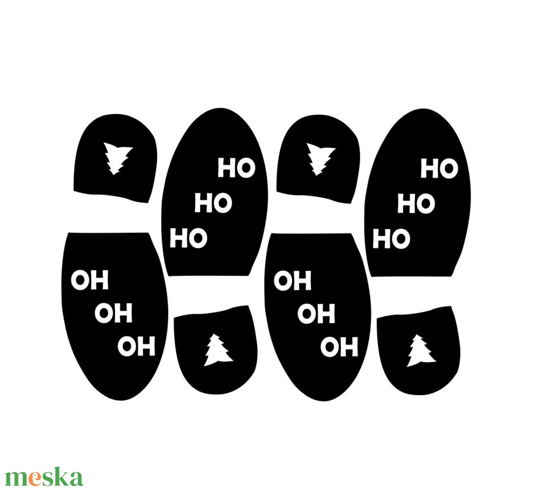 Mikulás lábnyoma padlómatrica - otthon & életmód - papír írószer - matrica, matrica csomag - Meska.hu