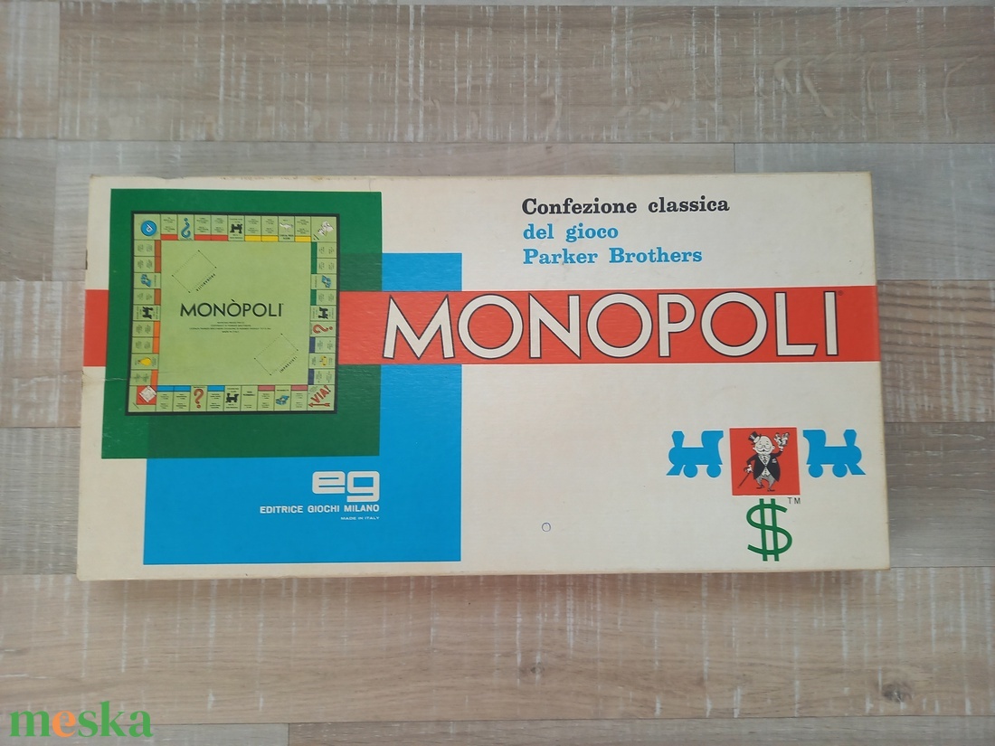 Retro, eredeti olasz Monopoli társasjáték_1983_Parkers Brothers - játék & sport - táblajáték és kártyajáték - társasjátékok - Meska.hu