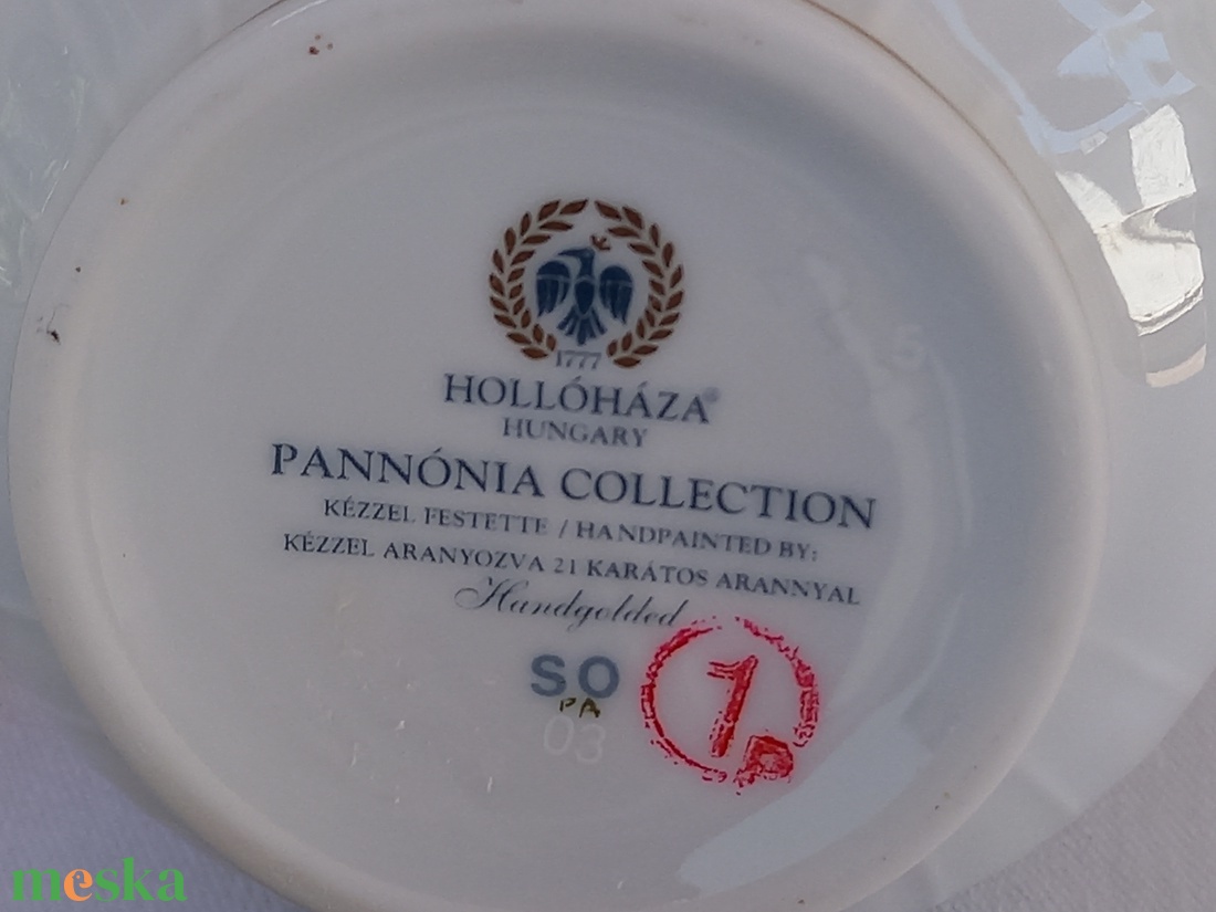 Hollóházi porcelán_kézzel festett és aranyozott  Sophiane mokka készlet_kávéskészlet_Pannónia kollekció - otthon & lakás - konyhafelszerelés, tálalás - tálalás - teás- és kávés pohár, készlet - Meska.hu