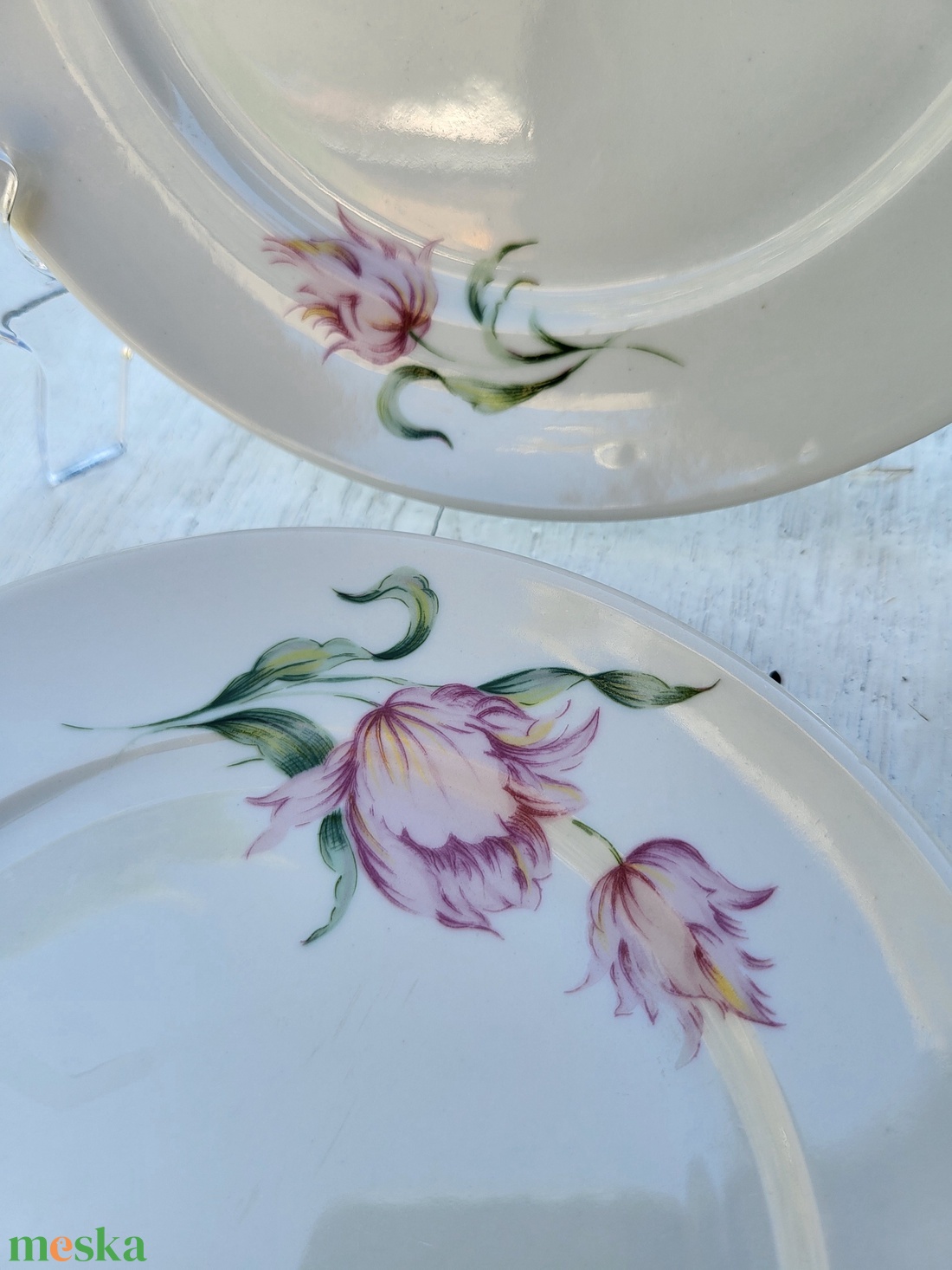 Alföldi porcelán_Tulipános süteményes tányérpár - otthon & életmód - konyhafelszerelés, tálalás - tálalás - tányér & étkészlet - Meska.hu