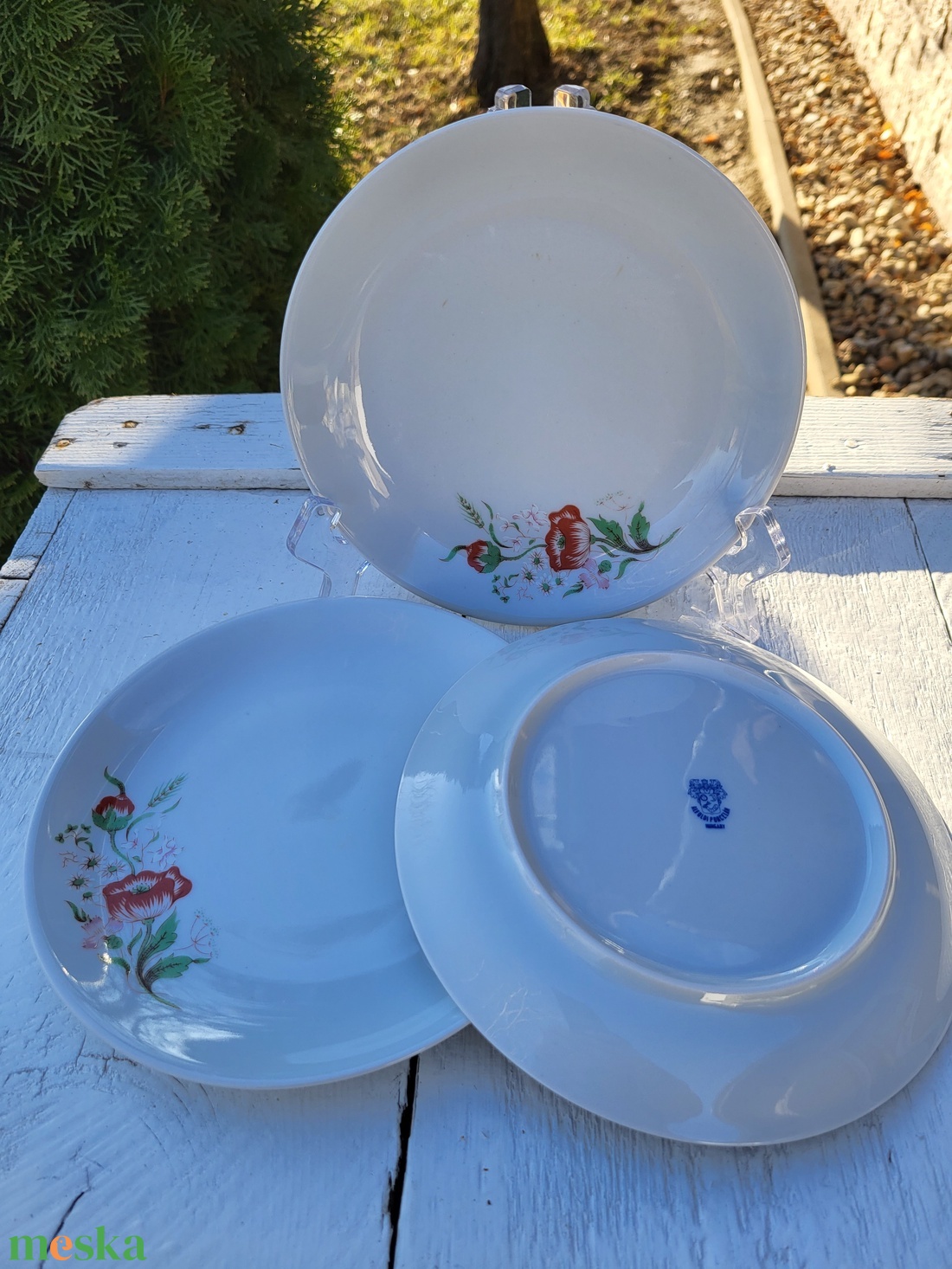 Alföldi porcelán_pipacsos süteményes tányérszett - otthon & életmód - konyhafelszerelés, tálalás - tálalás - tányér & étkészlet - Meska.hu