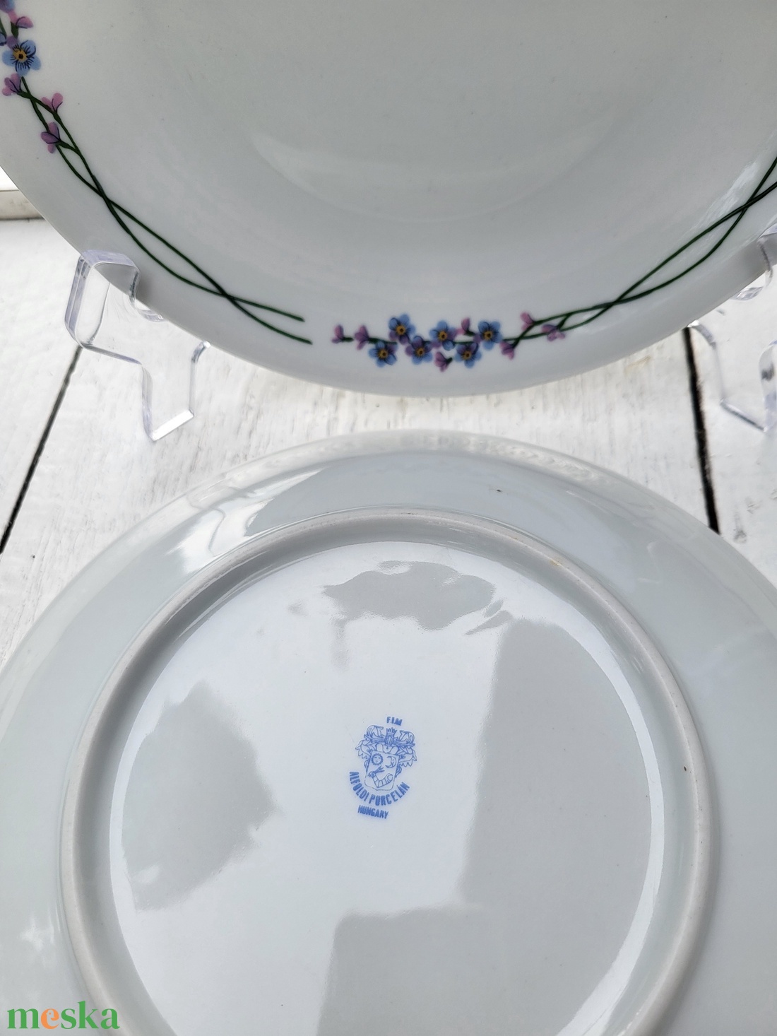 Alföldi porcelán_nefelejcses kistányér pár - otthon & életmód - konyhafelszerelés, tálalás - tálalás - tányér & étkészlet - Meska.hu