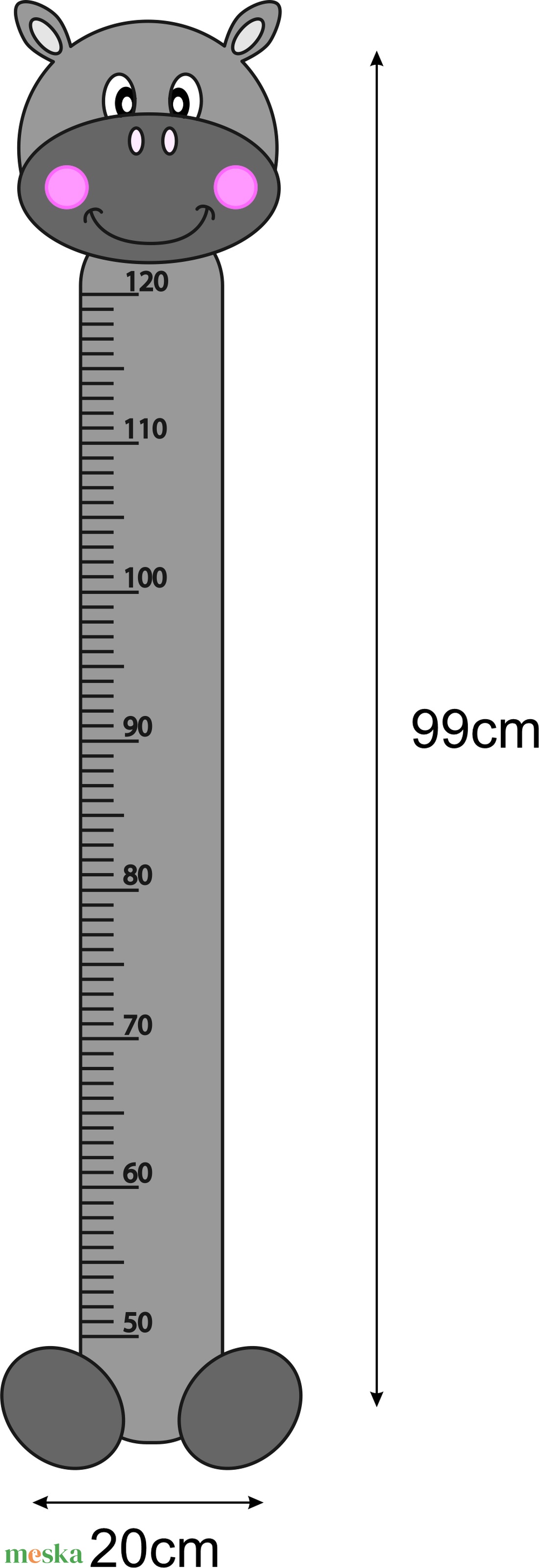 Falmatrica - Vizilovas magasságmérő matrica - otthon & életmód - babaszoba, gyerekszoba - gyerekszoba falmatrica - Meska.hu