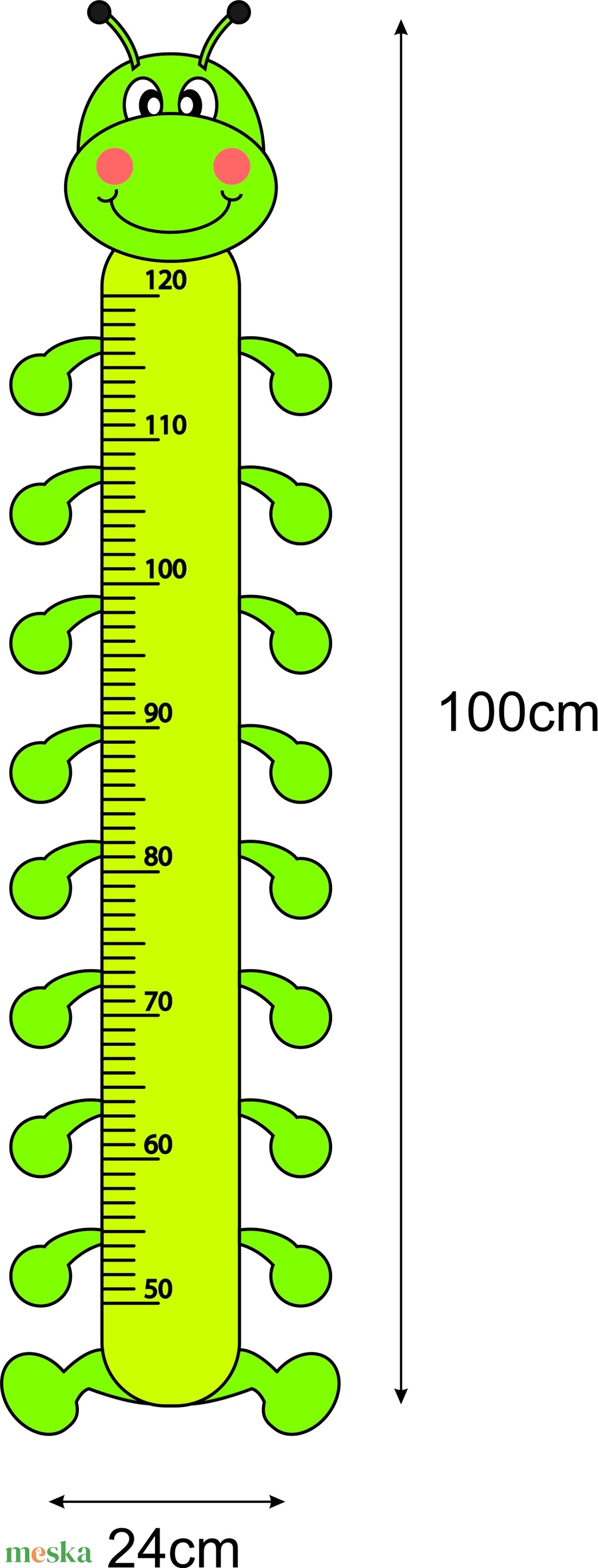 Falmatrica - Százlábús magasságmérő matrica - otthon & életmód - babaszoba, gyerekszoba - magasságmérő - Meska.hu