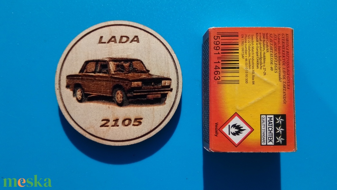 Lada 2105 mintás hűtőmágnes. Ladás gravírozás. - otthon & életmód - konyhafelszerelés, tálalás - konyhai dekoráció - hűtőmágnes - Meska.hu