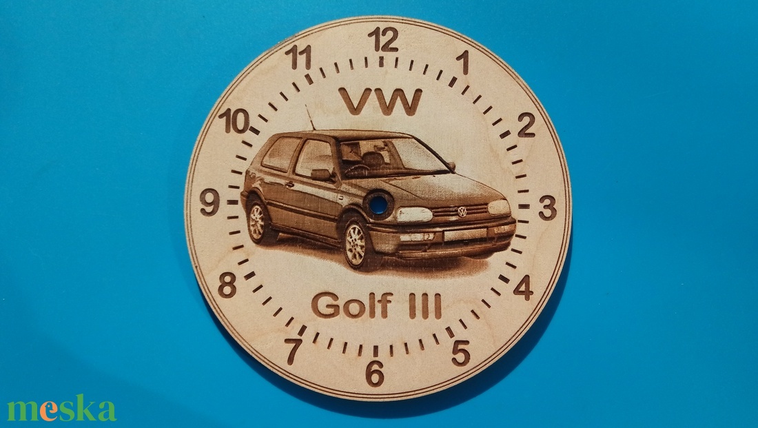 VW, VolksWagen Golf III ( 3 ) mintás falióra. Golfos, vws, volkswagenes képpel. - otthon & életmód - dekoráció - fali és függő dekoráció - falióra & óra - Meska.hu