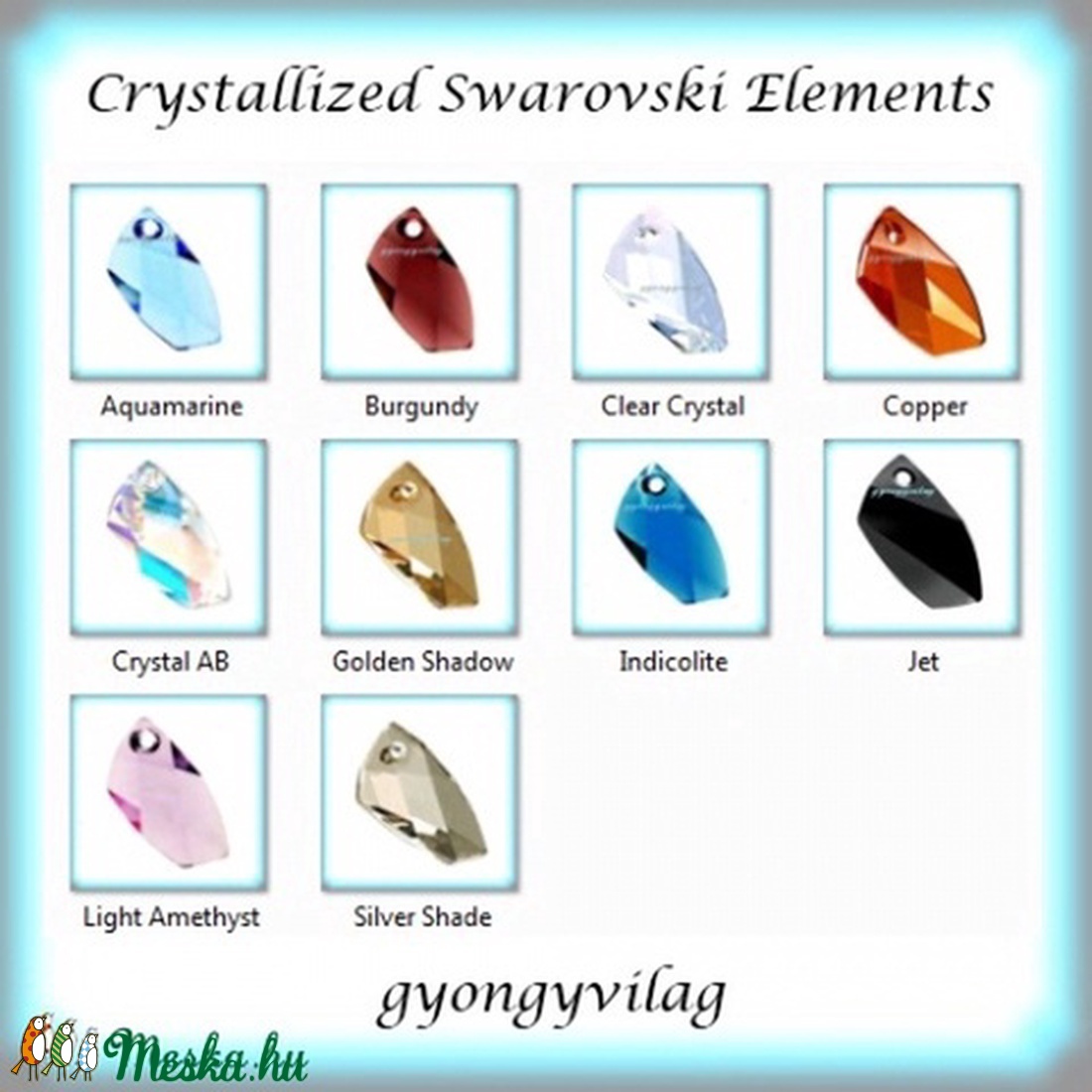 swarovski kristály avant-garde 30mm-es több színben  - kellékek & szerszámok - gyöngy, ékszerkellék - swarovski kristályok - Meska.hu