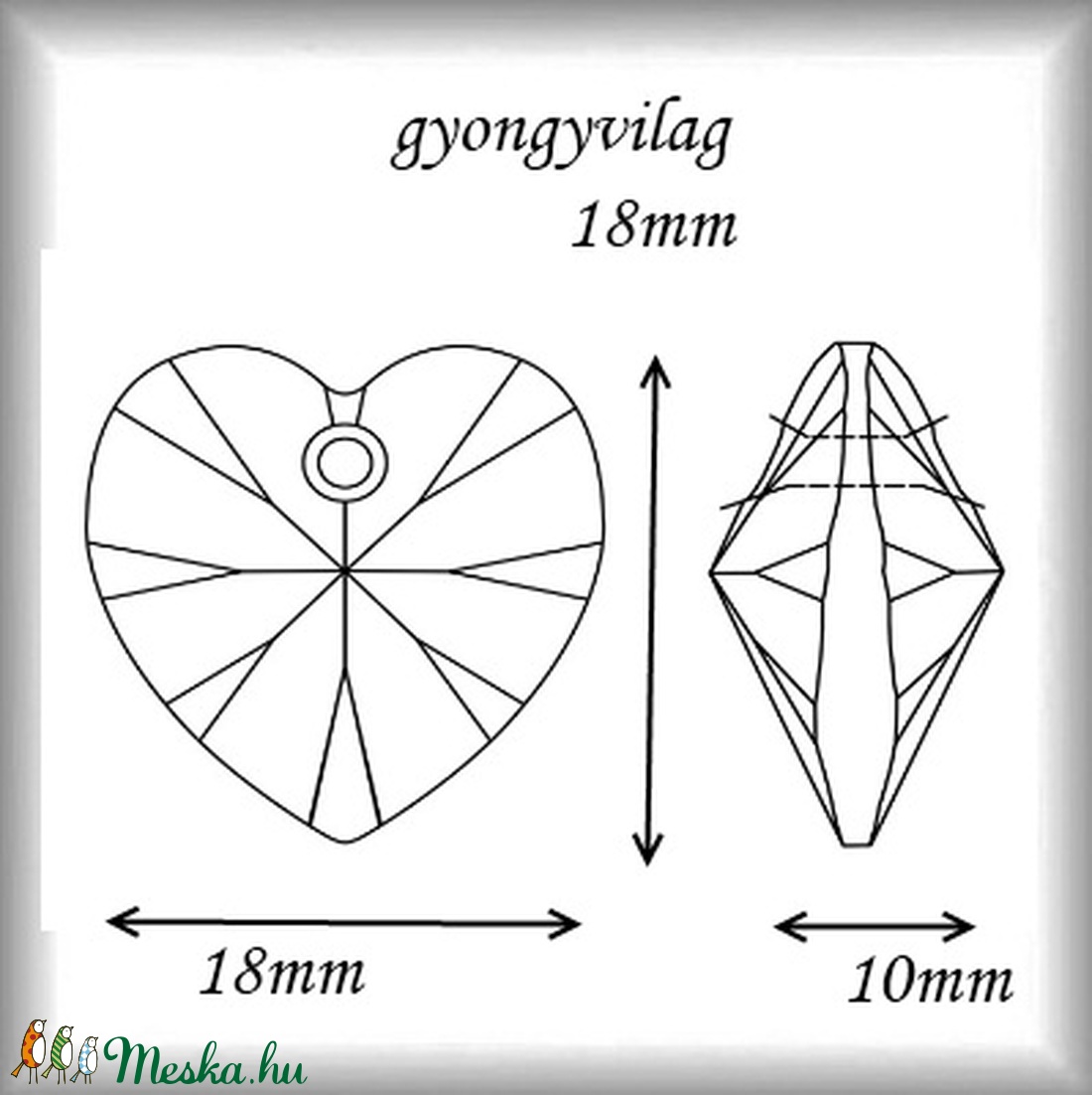 Swarovski kristály medál: SWM szív (6228) 18mm-es több színben - kellékek & szerszámok - gyöngy, ékszerkellék - swarovski kristályok - Meska.hu