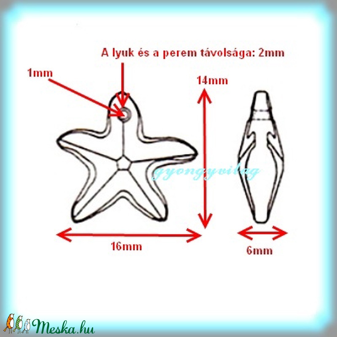 Ékszerkellék: Swarovski tengeri csillag 16mm-es  több színben  - kellékek & szerszámok - gyöngy, ékszerkellék - swarovski kristályok - Meska.hu