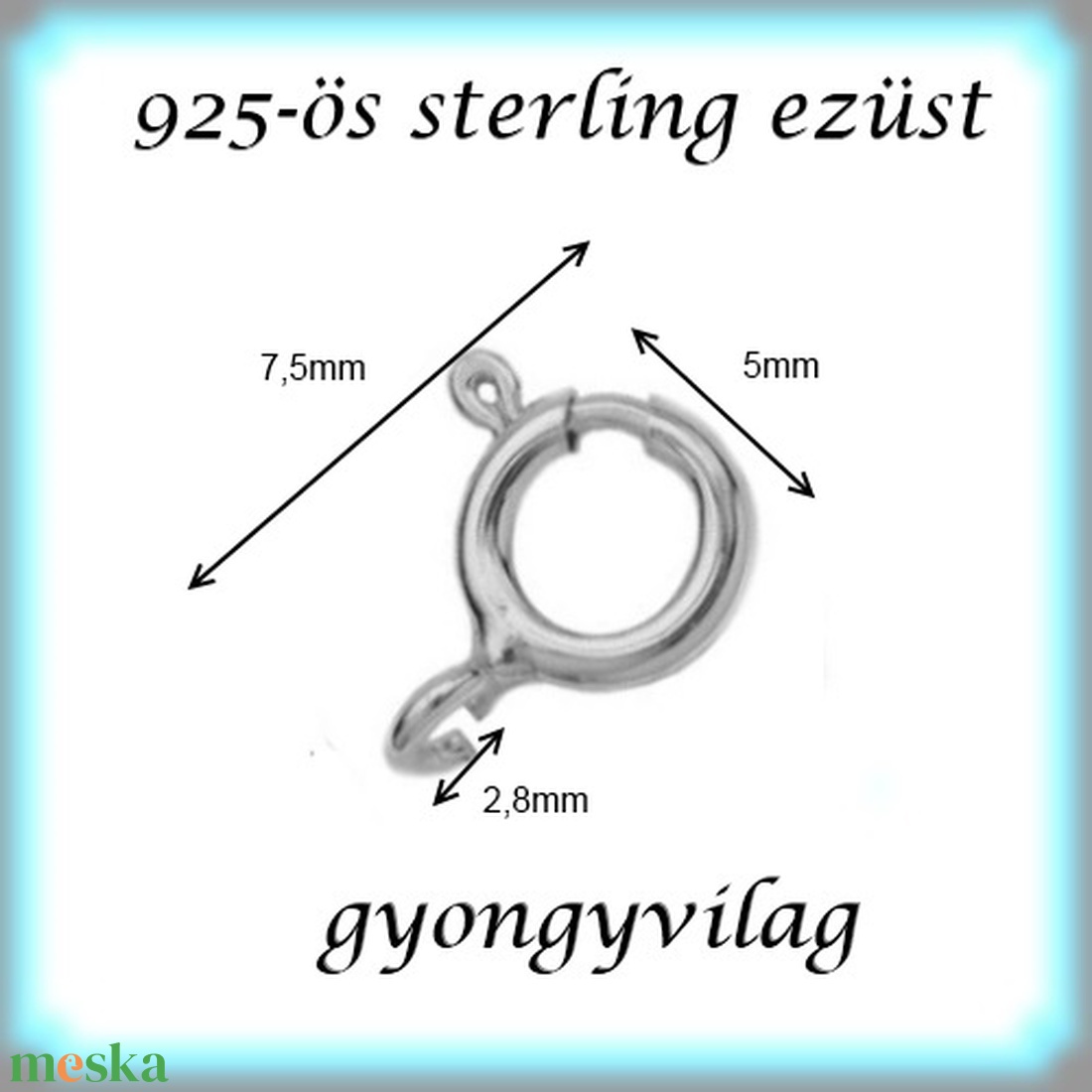 925-ös ezüst 1soros lánckapocs ELK 12-1-8,3e 2db/csomag - kellékek & szerszámok - gyöngy, ékszerkellék - egyéb alkatrész - Meska.hu