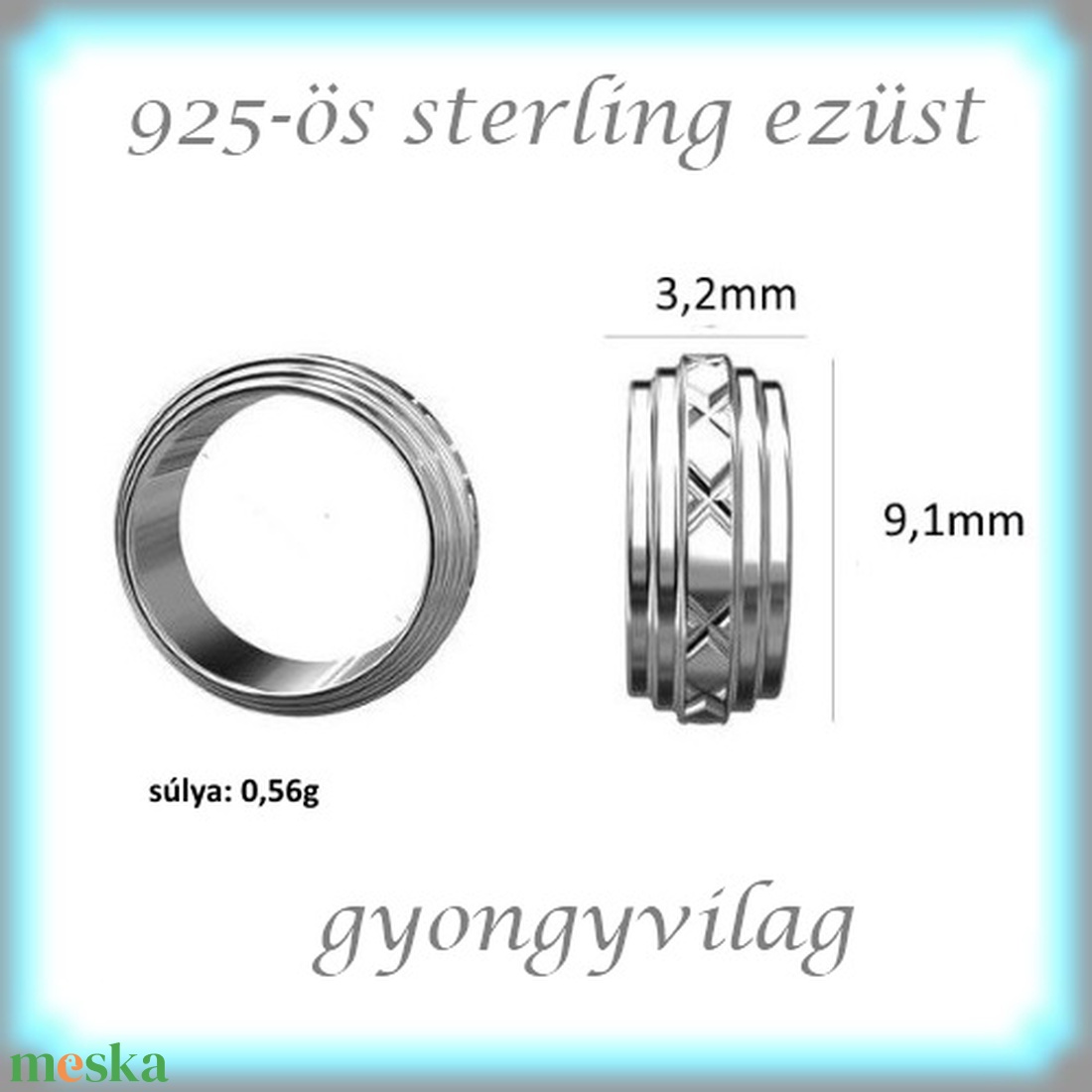 925-ös sterling ezüst ékszerkellék: köztes / gyöngy / dísz  EKÖ 67 - kellékek & szerszámok - gyöngy, ékszerkellék - fém köztesek - Meska.hu