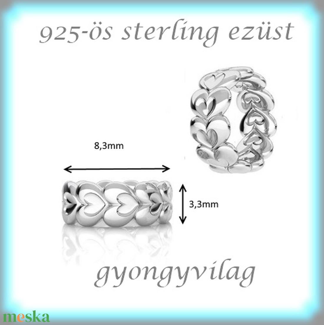 925-ös sterling ezüst ékszerkellék: köztes / gyöngy / dísz  EKÖ 78 - kellékek & szerszámok - gyöngy, ékszerkellék - fém köztesek - Meska.hu