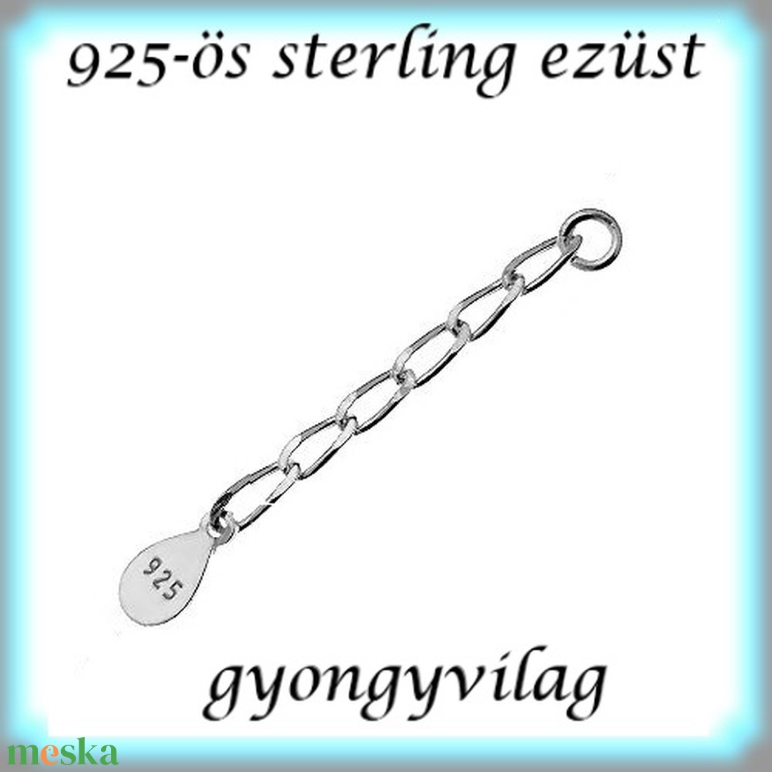 925-ös ezüst lánchosszabbító ELK LH 02 - kellékek & szerszámok - gyöngy, ékszerkellék - egyéb alkatrész - Meska.hu