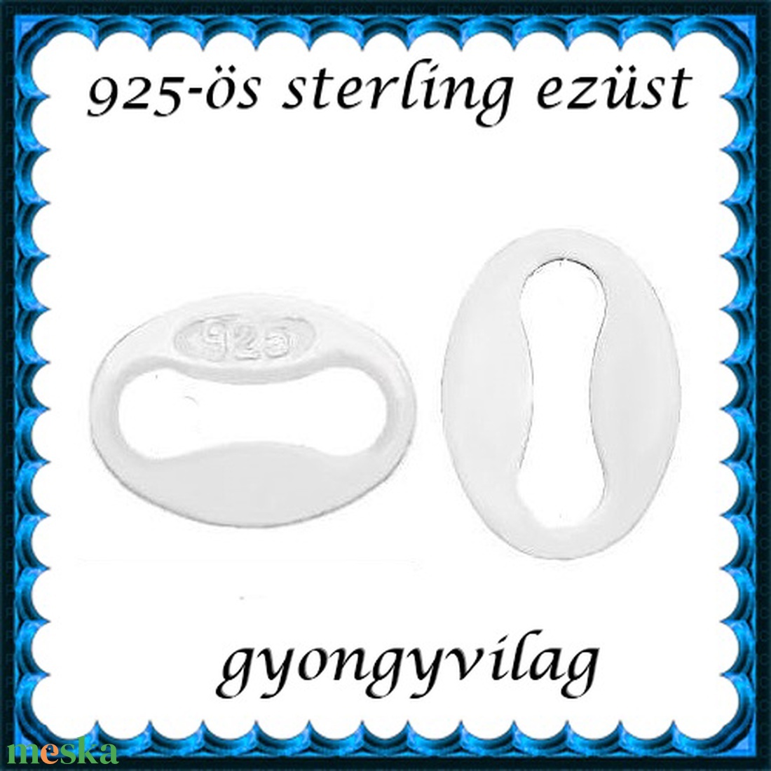 925-ös sterling ezüst ékszerkellék: láncvég fémjel jelző ELK KV 07  4db/cs - kellékek & szerszámok - gyöngy, ékszerkellék - egyéb alkatrész - Meska.hu