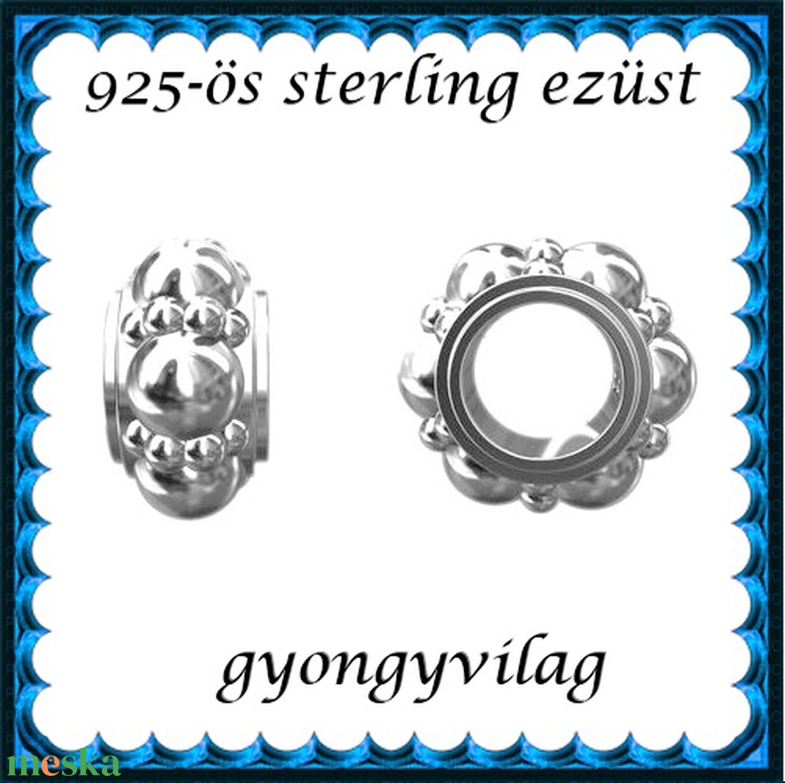 925-ös sterling ezüst ékszerkellék: köztes / gyöngy / dísz EKÖ 65 - kellékek & szerszámok - gyöngy, ékszerkellék - fém köztesek - Meska.hu