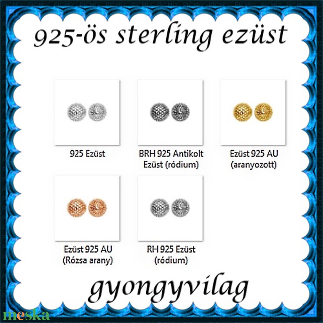 925-ös sterling ezüst ékszerkellék: köztes / gyöngy / dísz EKÖ 26-4   3db/cs - kellékek & szerszámok - gyöngy, ékszerkellék - fém köztesek - Meska.hu