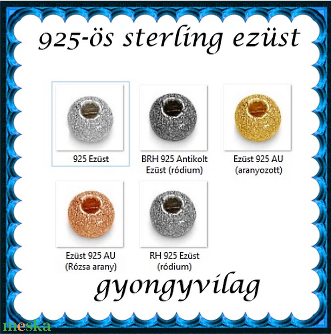 925-ös sterling ezüst ékszerkellék: köztes/gyöngy/díszitőelem EKÖ 34-4 - kellékek & szerszámok - gyöngy, ékszerkellék - fém köztesek - Meska.hu