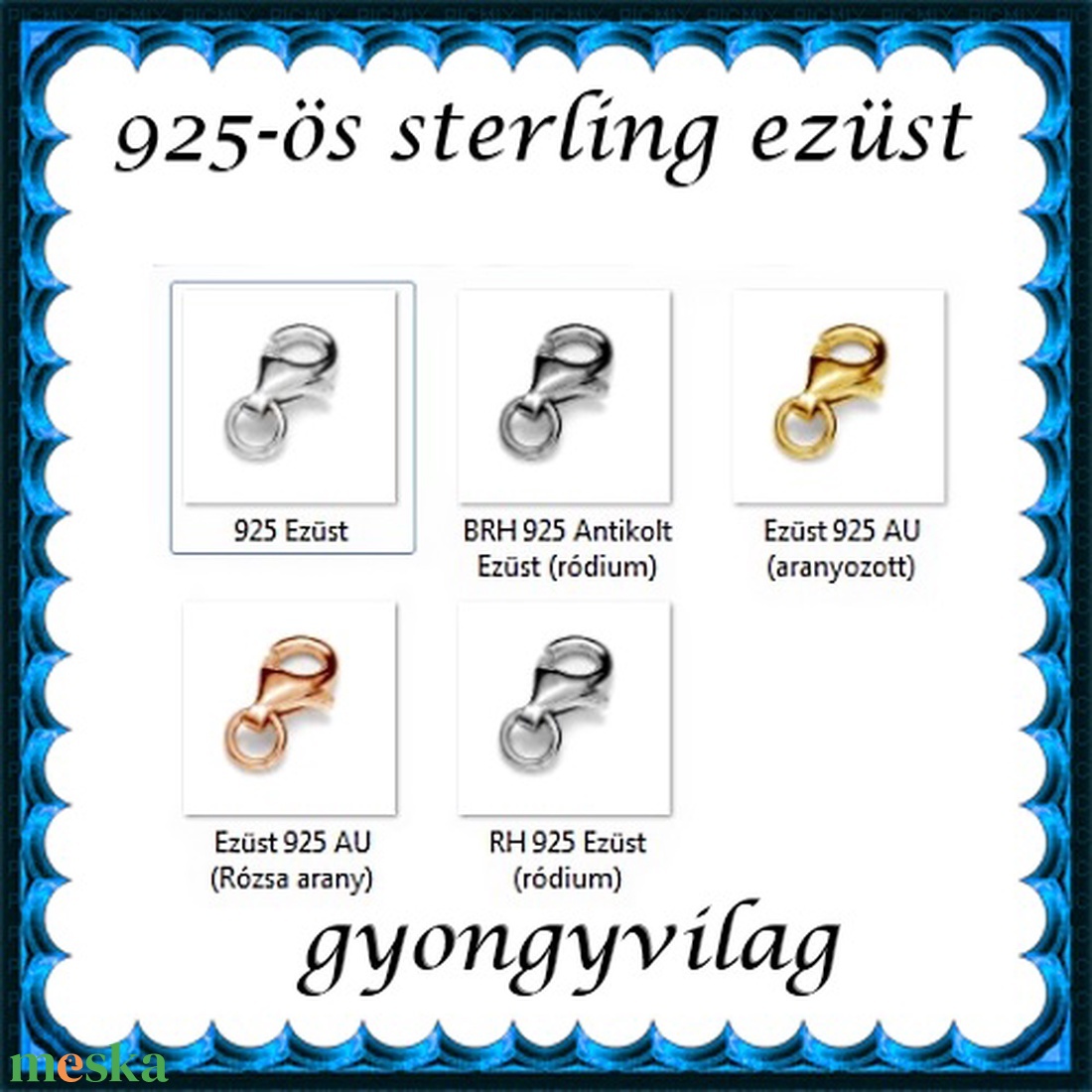 925-ös sterling ezüst ékszerkellék: lánckalocs ELK 1S 19-9e -  - Meska.hu